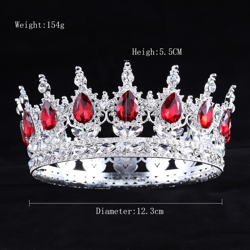 Luksuzna svadbena kruna Šarena kristalna tijara princeze Elegantni plemeniti vjenčani nakit Dodaci za glavu Ženski ukras za glavu