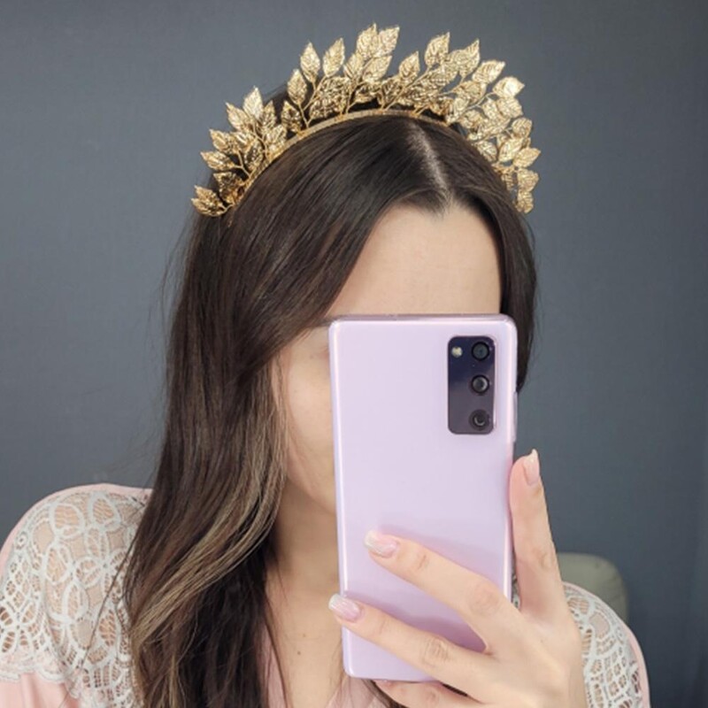 Bentite retro cu frunze de aur Nuntă Mireasa romană Greacă Accesorii pentru păr pentru mireasă Bandă pentru cap Tiare Coroana Bijuterii Cerc de păr