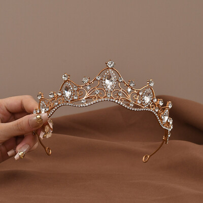 Coroană prințesă de cristal pentru femei Bentite Accesorii pentru păr Mireasa Nunta Bijuterii Balouri Accesorii pentru păr Decorare