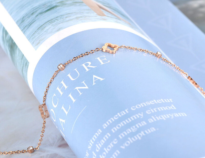 JeeMango nerūdijančio plieno CZ krištolinis gėlių augalų žavesys moterims, madinga paauksuota grandinėlė, vasaros paplūdimio papuošalai JA19010