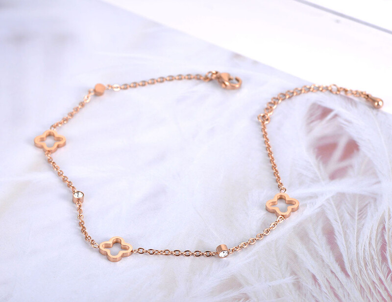 JeeMango nerūdijančio plieno CZ krištolinis gėlių augalų žavesys moterims, madinga paauksuota grandinėlė, vasaros paplūdimio papuošalai JA19010