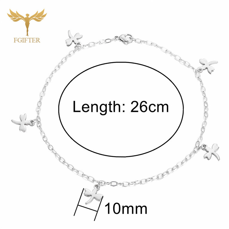 Širdies laumžirgis mažas pakabukas ant kulkšnies nerūdijančio plieno moteriškas papuošalas ant kulkšnies 2 spalvų mielos merginos paplūdimio kojų apyrankės grandinėlė