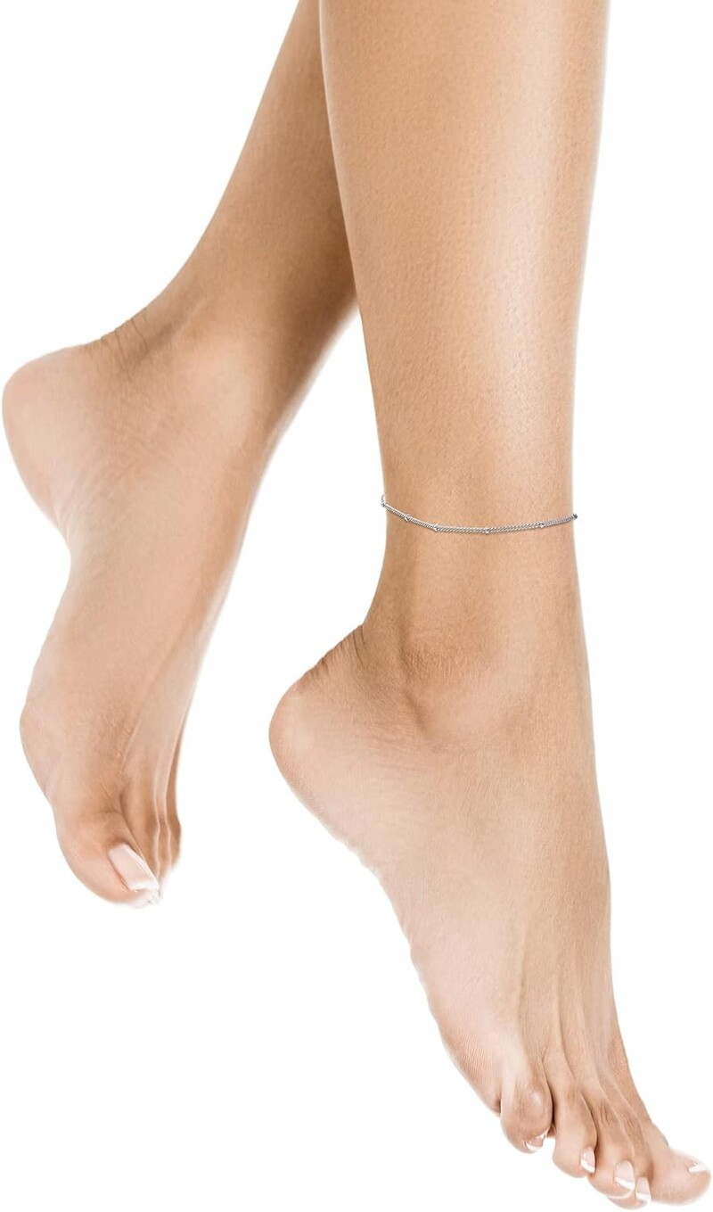 aukštos kokybės moteriškos kulkšnies apyrankės nerūdijančio plieno strypas Stilinga asmenybė Paprasta karoliukų grandinėlė reguliuojamo ilgio atspari vandeniui