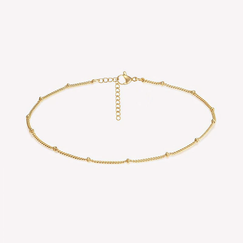 aukštos kokybės moteriškos kulkšnies apyrankės nerūdijančio plieno strypas Stilinga asmenybė Paprasta karoliukų grandinėlė reguliuojamo ilgio atspari vandeniui