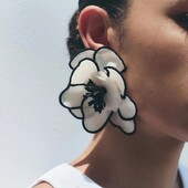 Virágos fülbevaló nőknek Túlzott luxus stílusú, kézzel készített szövet réteges, színes virágos fülbevaló Divatparti és mindennapi viselet