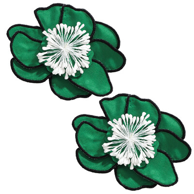 Virágos fülbevaló nőknek Túlzott luxus stílusú, kézzel készített szövet réteges, színes virágos fülbevaló Divatparti és mindennapi viselet