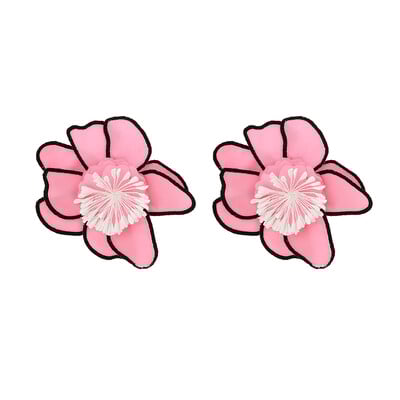 Virágos fülbevaló nőknek Túlzott luxus stílusú, kézzel készített szövet réteges, színes virágos fülbevaló Divatparti és mindennapi viselet