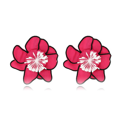 Virágos fülbevaló nőknek Túlzott luxus stílusú, kézzel készített szövet réteges, színes virágos fülbevaló Divatparti és mindennapi viselet