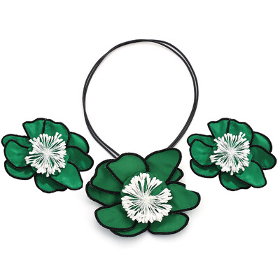 Virágos fülbevaló nőknek Túlzott luxus stílusú, kézzel készített szövet réteges, színes virágos fülbevaló Divatparti és mindennapi viselet