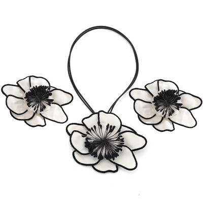 Virágos fülbevaló nőknek Túlzott luxus stílusú, kézzel készített szövet réteges, színes virágos fülbevaló Divatparti és mindennapi viselet