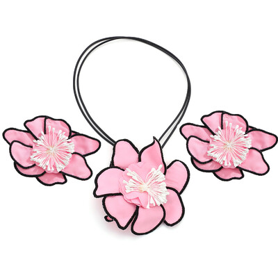 Virágos fülbevaló nőknek Túlzott luxus stílusú, kézzel készített szövet réteges, színes virágos fülbevaló Divatparti és mindennapi viselet