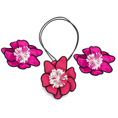 Virágos fülbevaló nőknek Túlzott luxus stílusú, kézzel készített szövet réteges, színes virágos fülbevaló Divatparti és mindennapi viselet