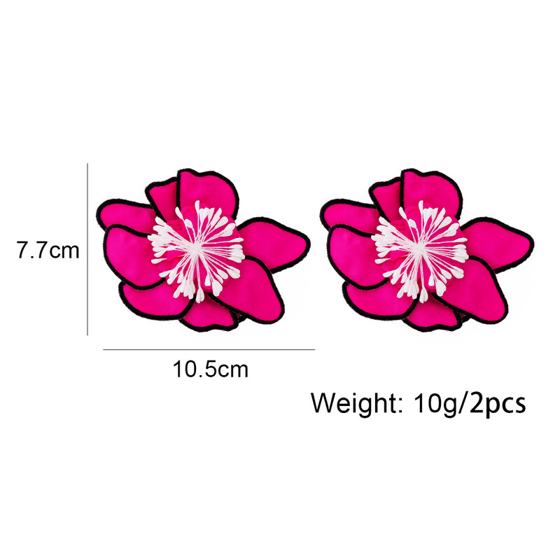 Virágos fülbevaló nőknek Túlzott luxus stílusú, kézzel készített szövet réteges, színes virágos fülbevaló Divatparti és mindennapi viselet
