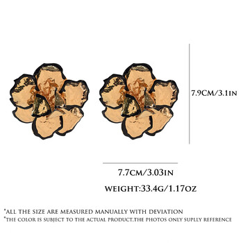 Модерни метални златни цветя Големи обеци за жени Елегантни цветни обеци Бижута Подарък на едро