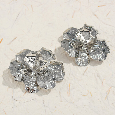 Divatos fém arany színű virág nagy fülbevaló nőknek virágos Statement fülbevaló ékszer ajándék nagykereskedés