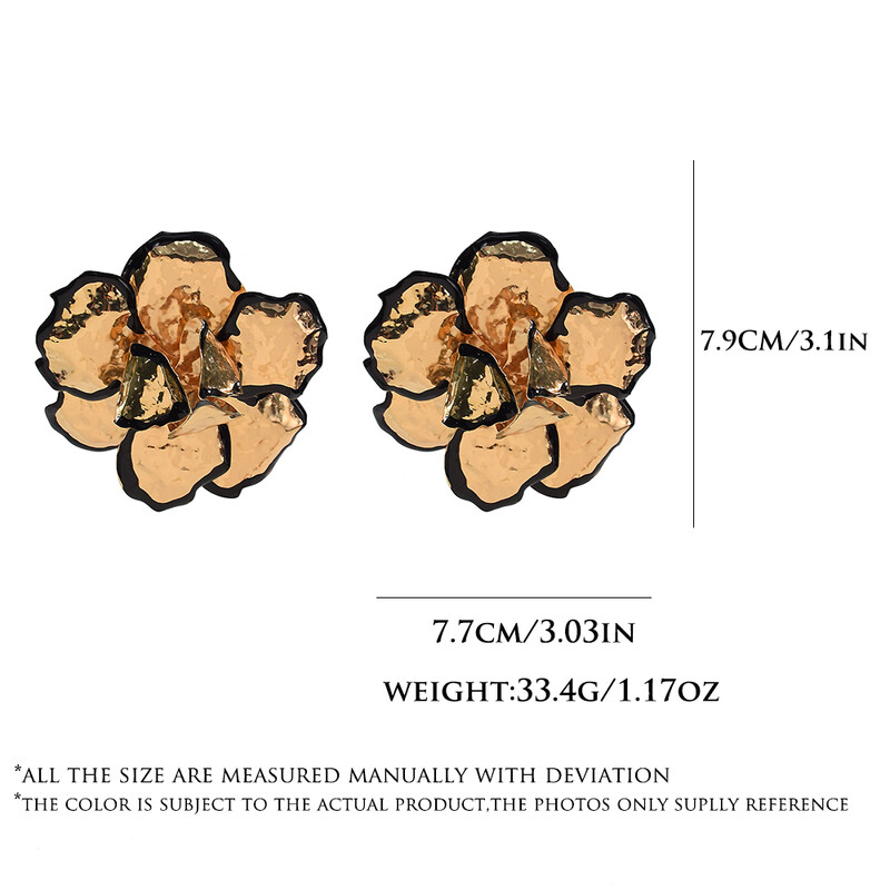 Divatos fém arany színű virág nagy fülbevaló nőknek virágos Statement fülbevaló ékszer ajándék nagykereskedés