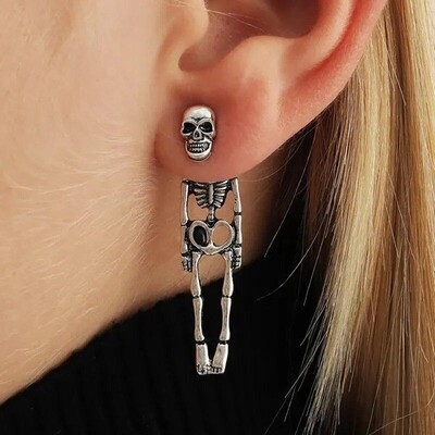 Helovīna galvaskausa skeleta auskari sievietēm Punk Charm Ghost Spider Web Dangle Auskari Juvelierizstrādājumu dāvana