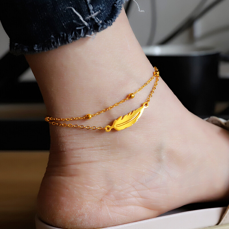 Női szív harangok nyári bokaláncok nőknek arany színű boka karkötők lányok mezítláb lábon lánc ékszer ajándék