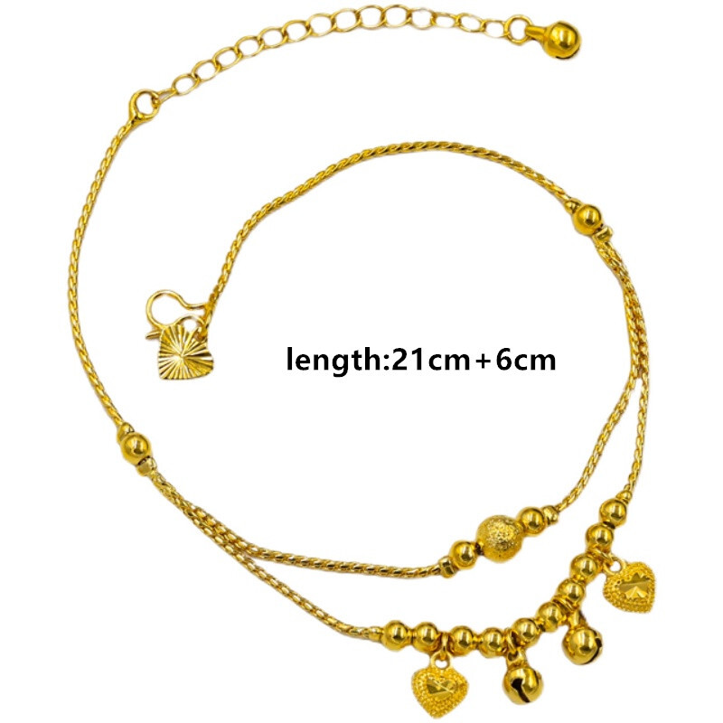 Női szív harangok nyári bokaláncok nőknek arany színű boka karkötők lányok mezítláb lábon lánc ékszer ajándék