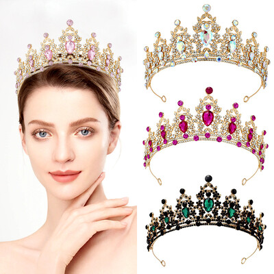 Crystal Crown Tiara Pruudi kivist peapael Juukseehted Naistele Kuningannapeokroon Pulmakleit Kingitus Juukseaksessuaarid