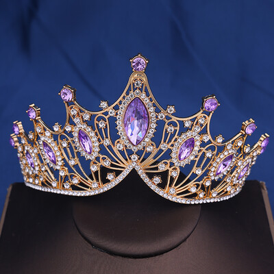 Coroana Mireasa Baroc Vintage Printesa Regina Accesorii pentru cap Tiara de cristal Pentru Femei Coroana de nunta Accesorii pentru rochie de par Bijuterii