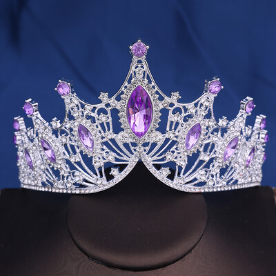 Coroana Mireasa Baroc Vintage Printesa Regina Accesorii pentru cap Tiara de cristal Pentru Femei Coroana de nunta Accesorii pentru rochie de par Bijuterii