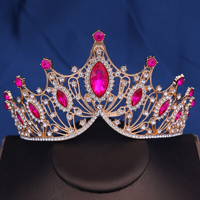 Coroana Mireasa Baroc Vintage Printesa Regina Accesorii pentru cap Tiara de cristal Pentru Femei Coroana de nunta Accesorii pentru rochie de par Bijuterii