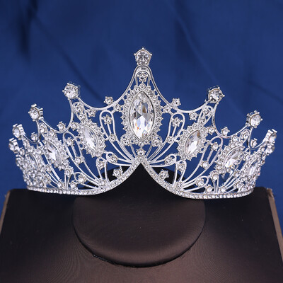 Coroana Mireasa Baroc Vintage Printesa Regina Accesorii pentru cap Tiara de cristal Pentru Femei Coroana de nunta Accesorii pentru rochie de par Bijuterii