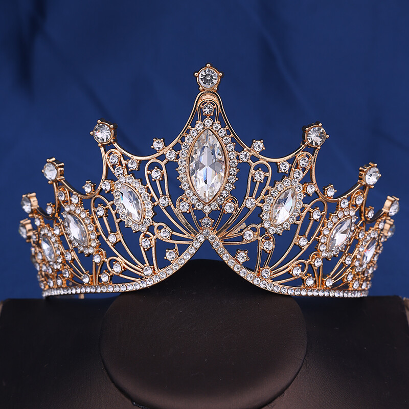 Coroana Mireasa Baroc Vintage Printesa Regina Accesorii pentru cap Tiara de cristal Pentru Femei Coroana de nunta Accesorii pentru rochie de par Bijuterii