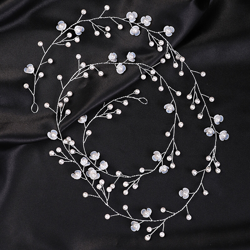 Pearl Flower Νυφικά Μαλλιά Vine Brides Headwear Party Prom Αξεσουάρ για τα μαλλιά Γάμος κοσμήματα μαλλιών για γυναίκες Ζώνες κεφαλής μόδας τιάρα