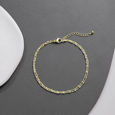 Boka karkötők nőknek, 14K aranyozott, ezüstözött réteges gyöngyök bokaláncok karkötők nőknek lányoknak nyári ékszerek ajándékok