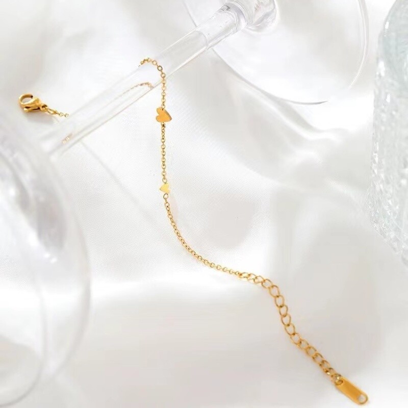 OIMG 316L nerūdijančio plieno paauksuotas minimalistinė širdies grandinėlė 2024 m. vasaros mados papuošalai moterims, vandeniui atsparūs papuošalai