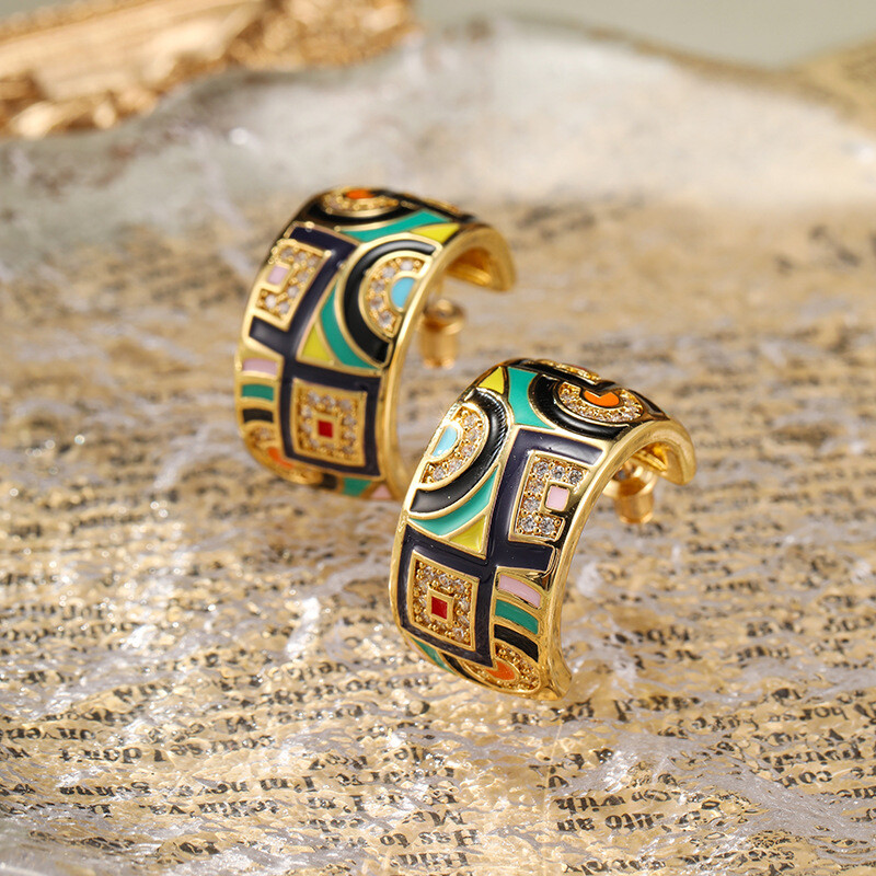 SUYU Άνοιξη Νέα πολύχρωμα και πολύχρωμα σκουλαρίκια Μοντέρνο γυναικείο σχέδιο Προσωποποιημένα μικρά και πολυτελή δώρα σκουλαρικιών