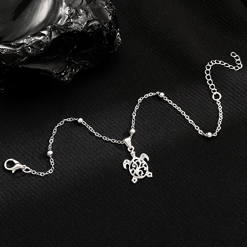 Stil boem gleznă țestoasă simplă mică, pentru bărbați, femei, stil etnic, retro, clasică, gleznă de plajă, accesorii de bijuterii, cadouri