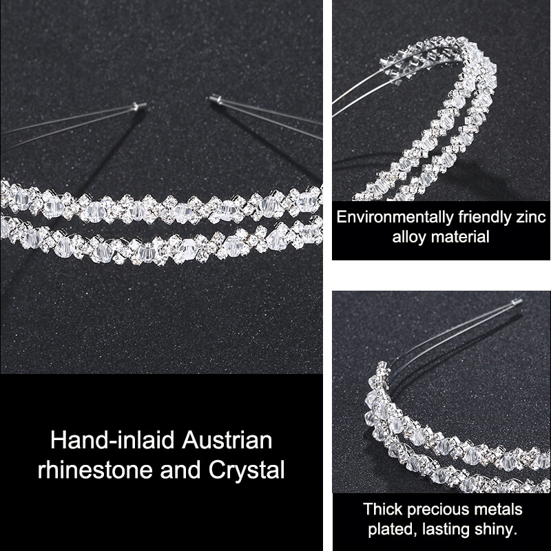 Miallo Cristal Strasuri Benzile de păr Tiare Mărgele Coroane Petrecere de nuntă Bal Accesorii pentru păr Femei Fete Moda Bijuterii pentru cap