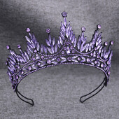 Coroana de nunta mov baroc Regina regala Tiare de mireasa Coroana de printesa Bijuterii pentru par pentru rochie de mireasa Accesorii pentru cap