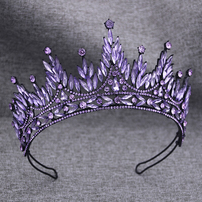 Coroana de nunta mov baroc Regina regala Tiare de mireasa Coroana de printesa Bijuterii pentru par pentru rochie de mireasa Accesorii pentru cap