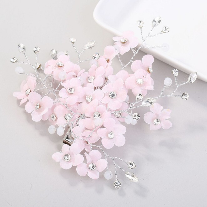 Ανοιχτό μωβ λεβάντα ροζ Λευκό μπλε λουλούδι Νυφικές χτένες μαλλιών Κεφαλή κεφαλής χορού γάμου Αξεσουάρ μαλλιών Κοσμήματα μαλλιών Καρφίτσες μαλλιών