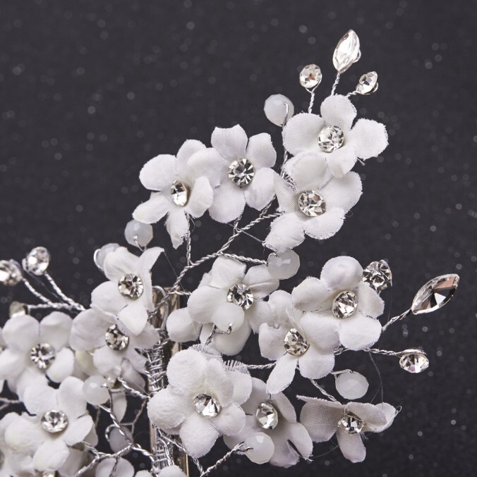 Ανοιχτό μωβ λεβάντα ροζ Λευκό μπλε λουλούδι Νυφικές χτένες μαλλιών Κεφαλή κεφαλής χορού γάμου Αξεσουάρ μαλλιών Κοσμήματα μαλλιών Καρφίτσες μαλλιών