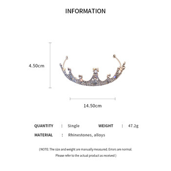 Γυαλιστερές κορώνες γάμου με στέμμα στρας για μαλλιά γυναικεία νύφες τιάρες και κόμμωση Κομψά πολυχρηστικά κοσμήματα