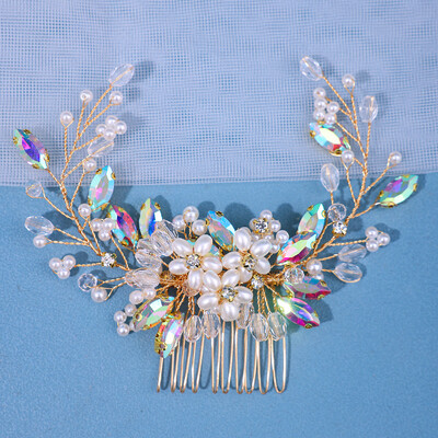 Cristal stras flori perle pieptene de păr bentita tiara ac de păr pentru femei petrecere mireasa nunta accesorii de păr bijuterii