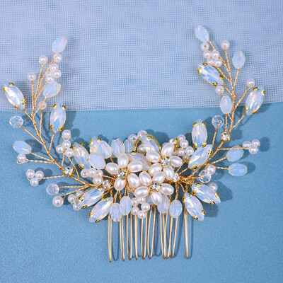 Cristal stras flori perle pieptene de păr bentita tiara ac de păr pentru femei petrecere mireasa nunta accesorii de păr bijuterii