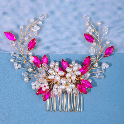 Cristal stras flori perle pieptene de păr bentita tiara ac de păr pentru femei petrecere mireasa nunta accesorii de păr bijuterii