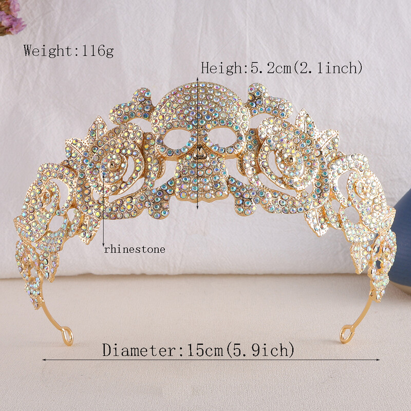 Coroană Mireasă Strass Prințesă Tiara Femei Cască pentru petrecere de Crăciun Bijuterii Accesorii pentru păr Decorare