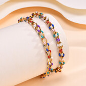 2024 Nouă gleznă cu clei de picurare de culoare din oțel inoxidabil pentru femei glezne placate cu aur de 18k seturi de bijuterii pentru banchet