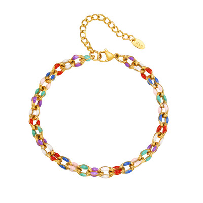 2024 Nouă gleznă cu clei de picurare de culoare din oțel inoxidabil pentru femei glezne placate cu aur de 18k seturi de bijuterii pentru banchet