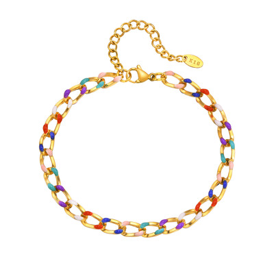 2024 Nouă gleznă cu clei de picurare de culoare din oțel inoxidabil pentru femei glezne placate cu aur de 18k seturi de bijuterii pentru banchet