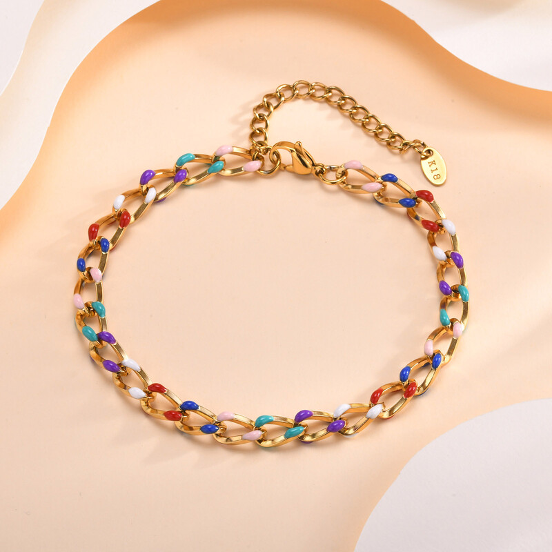 2024 Nouă gleznă cu clei de picurare de culoare din oțel inoxidabil pentru femei glezne placate cu aur de 18k seturi de bijuterii pentru banchet