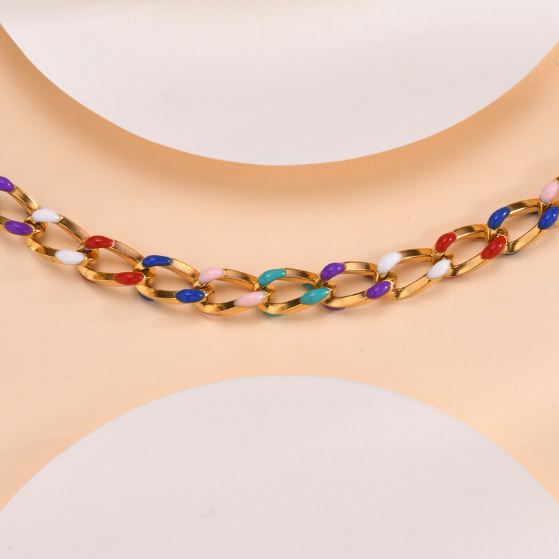 2024 Nouă gleznă cu clei de picurare de culoare din oțel inoxidabil pentru femei glezne placate cu aur de 18k seturi de bijuterii pentru banchet