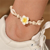 Divat Bohemian Anklet Beach Anklet Charm Női Virág láblánc Nyári Kiegészítők Strand mezítlábas karkötő Boka a lábon